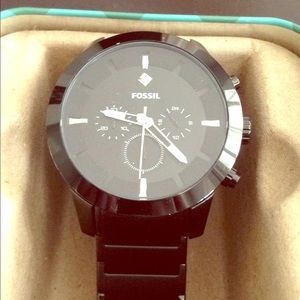 New Fossil men's watch black